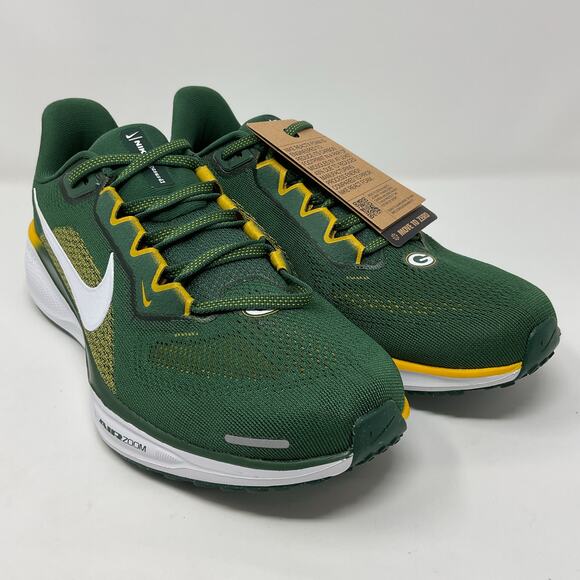 NIKE AIR ZOOM PEGASUS 41 NFL GREEN BAY PACKERS RUNNING SHOES FZ5090-300 Men sz 9 - Picture 1 of 10